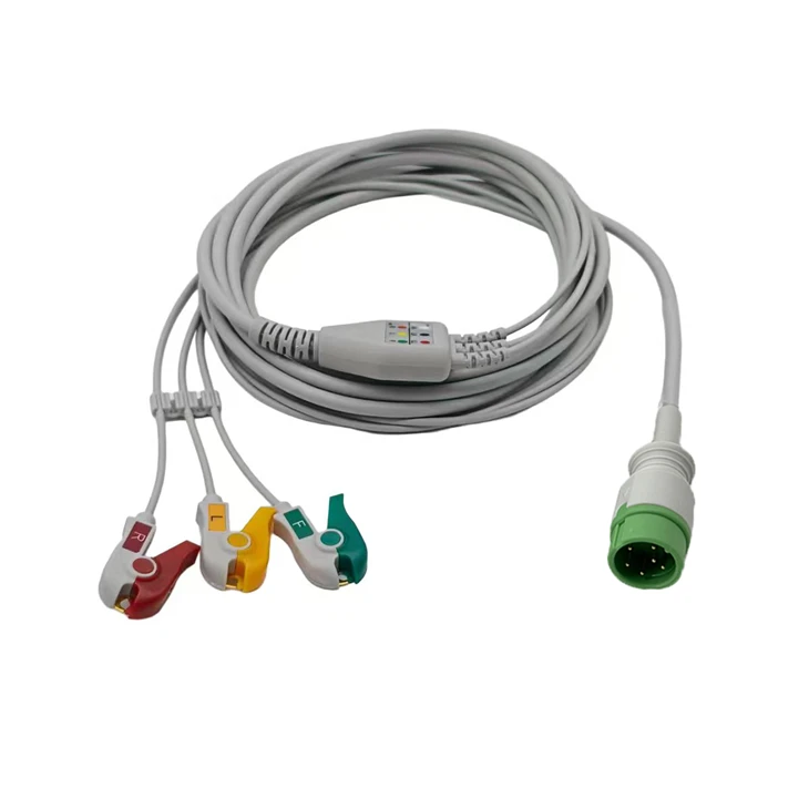 Carewell 6-Pin 3-Lead ECG/EKG Cable, AHA & IEC Snap / Grabber Clips best
