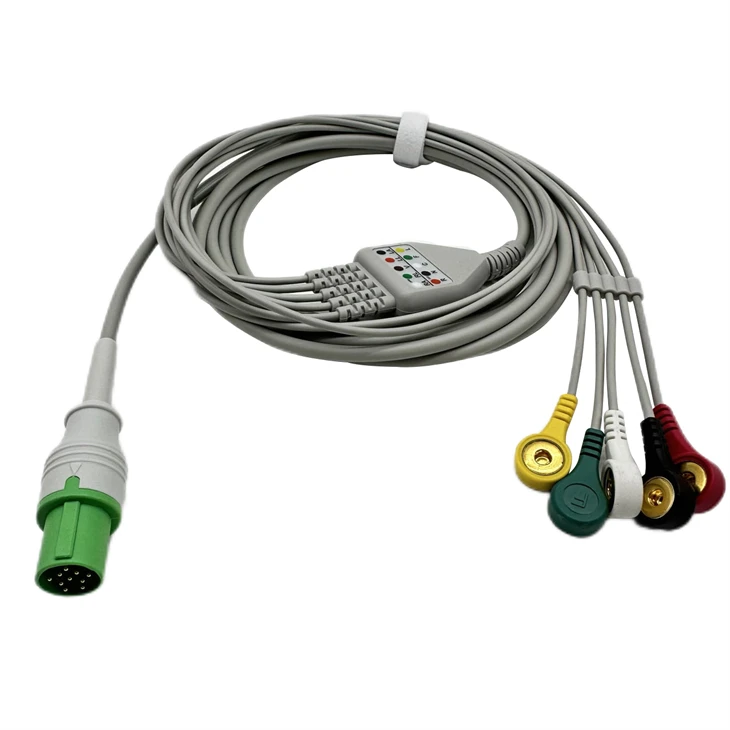 Hellige 10-Pin 5-Lead ECG/EKG Cable