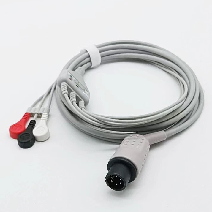Mindray 6-Pin 3-Lead ECG Cable, AHA & IEC Snap / Grabber Clips best
