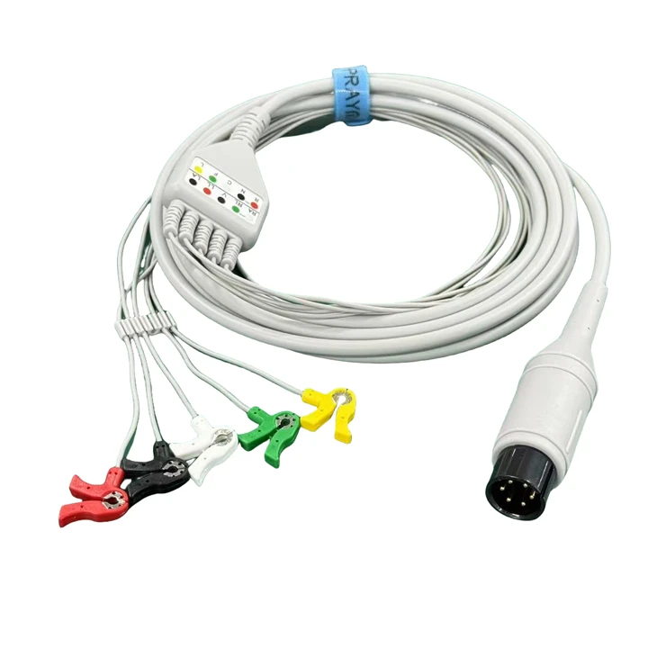 Mindray 6-Pin 5-Lead Neonatal IEC Clip ECG/EKG Cable