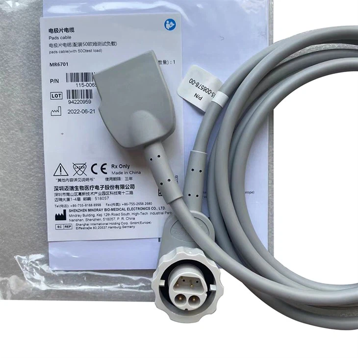 Mindray BeneHeart Defibrillator Pads Cable 115-006578-00 MR6701