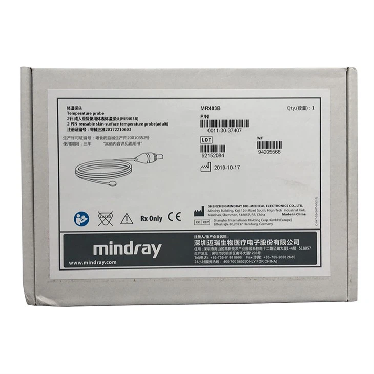 Original Mindray 2pin Reusable Skin Surface Temperature Probe MR403B MR404B