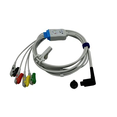 Cable de ECG de 4 derivaciones y cables conductores con clip IEC Corpuls