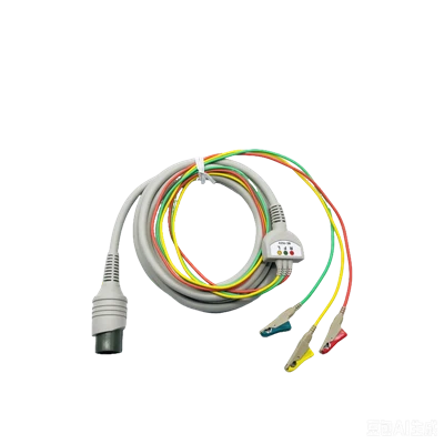 Cable de ECG/EKG reutilizable compatible con Hellige de 11 pines y 3 derivaciones K353A