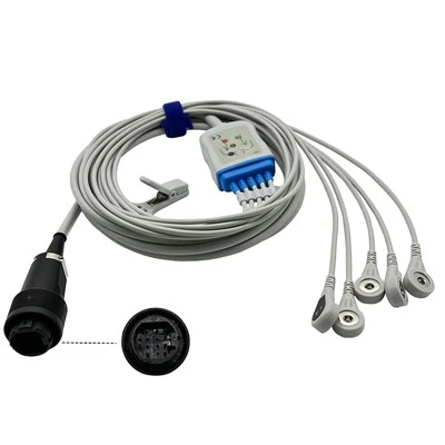 Cable ECG/EKG de 5 derivaciones y 8 pines de Heyer Medical