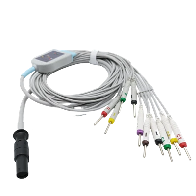 Cable ECG/EKG de 10 derivaciones y 12 pines compatible con MORTARA