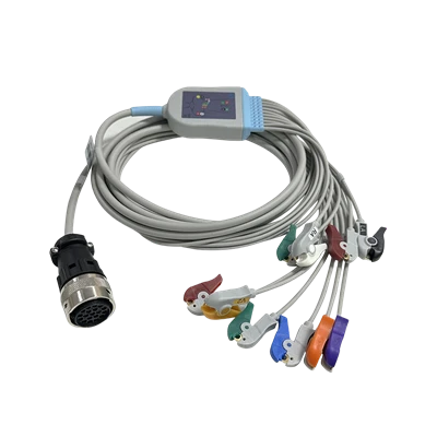 Cable ECG/EKG de 10 derivaciones y 19 pines compatible con Quinton