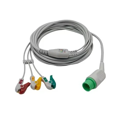 Cable conductor de ECG reutilizable de 3 derivaciones y 17 pines compatible con Spacelabs