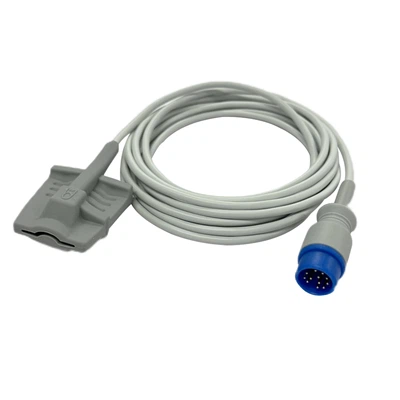 Cable Weigo SPO2 con pinza para dedo para adultos de 12 pines y 3 m