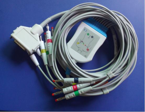 Fukuda Denshi FX-2111/3010 10lead Ekg Cable With Lead Wires,IEC/AHA,CLIP/IEC