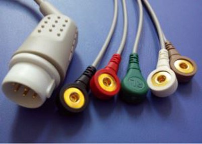 Compatible Philips 12pin M3046a, m1102a Cable de 5lead ECG, IEC, clip con CE