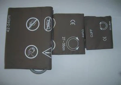 Neonate, infante, pediátrico, adulto, pequeño Adulto, adulto grande, muslo Manguito reutilizable de NIBP, solo Tubo / tubo doble 42-54cm con TPU y Nilón