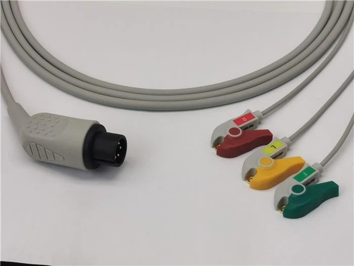 AAMI ECG Transducer Adapter Cable 3 Leads Clips