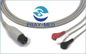 Cable de ECG de 3 pines y 3 pines para mindray / goldway