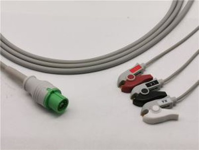Cable de transductor de ECG de una pieza compatible con Mindray 3 Clips de cables