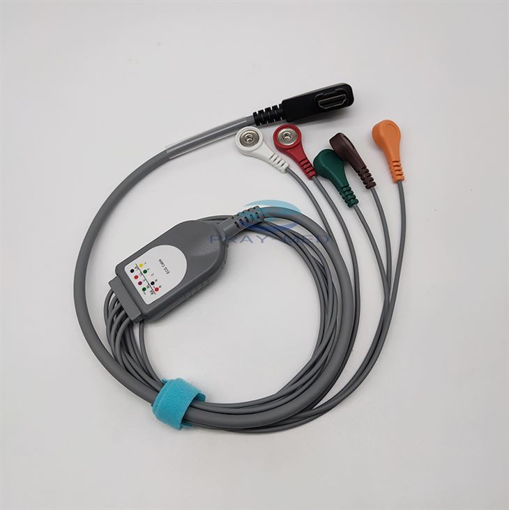 Cable Holter ECG DMS AHA de 5 derivaciones a presión
