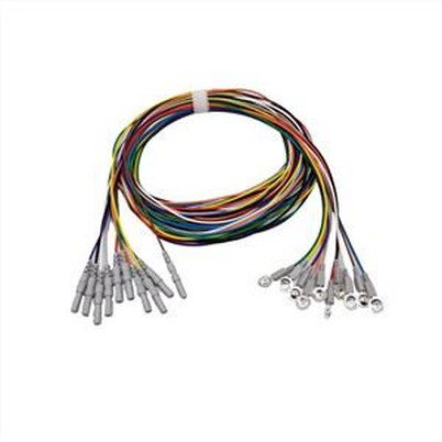 Cables conductores de electroencefalografía chapados en colores para EEG