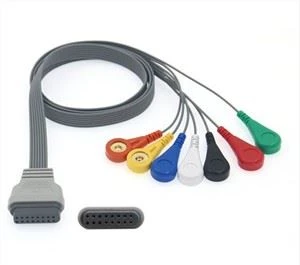 Edan 16 Pin AHA 7 Conductores Snap ECG Holter Cable Leadwire