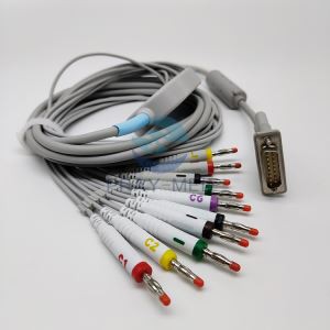 Mortara ELI 250 15-Pin 10 Leads EKG Cable Banana