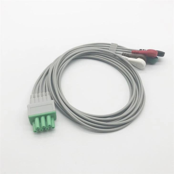 3 Lead Wires Ecg Cable Compatible For Mindray Telemetry Snap,AHA