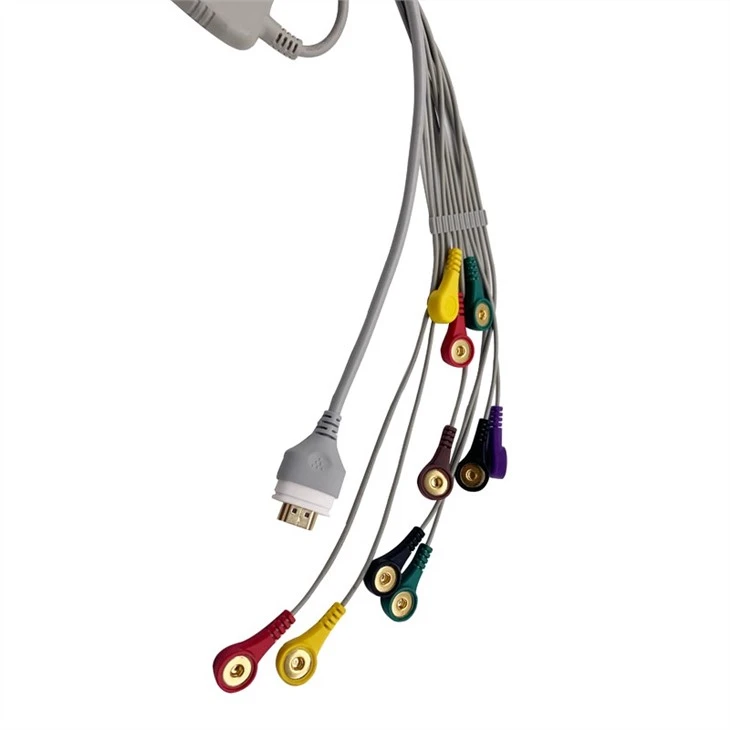 Holter Cable 10 Leads Snap Compatible For Nalong Medical Holter Cable