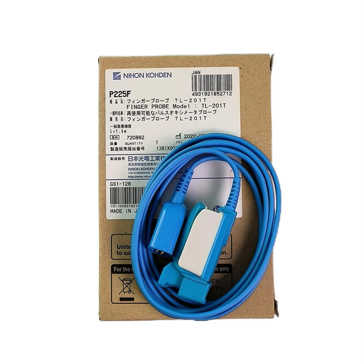 Original TL-201T Nihon Konden P225F Adult Finger Clip SpO2 Sensor